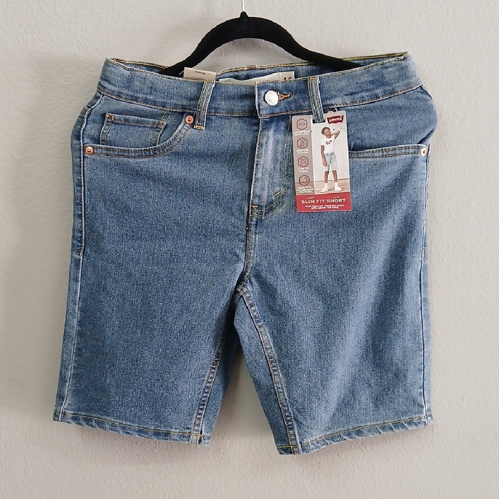 NWT Levi's Classic Blue Denim Shorts Size Boys 16
